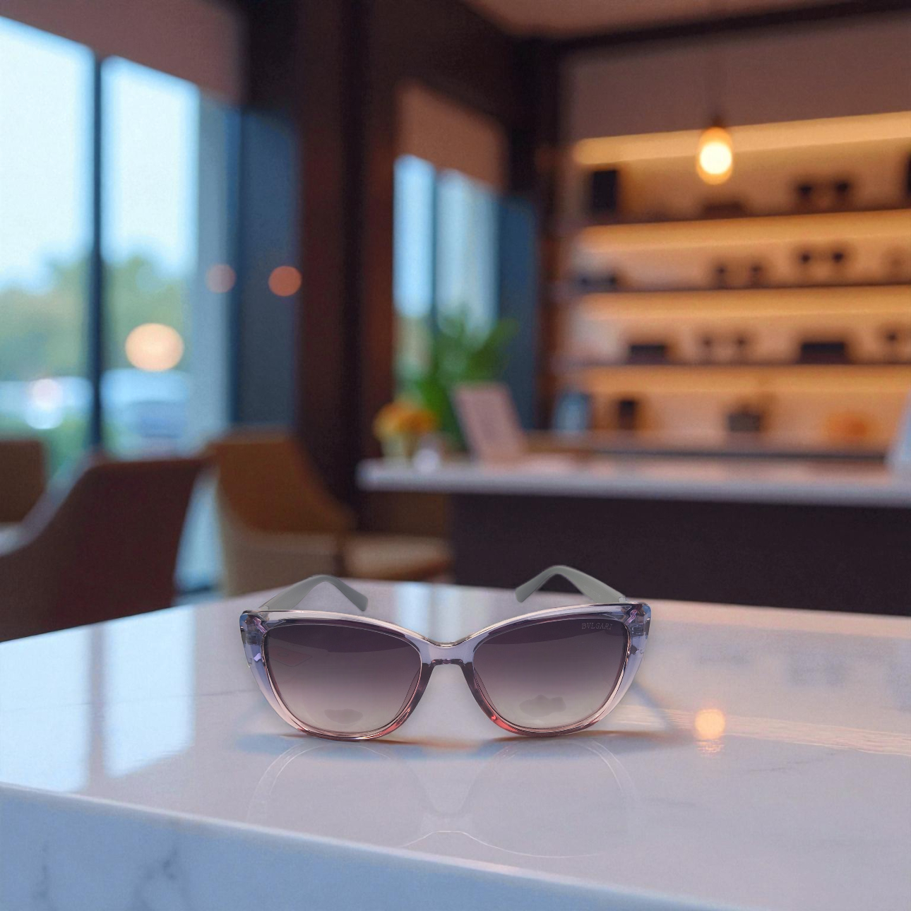 Bvlgari Grey Gradient Cat-Eye Shades