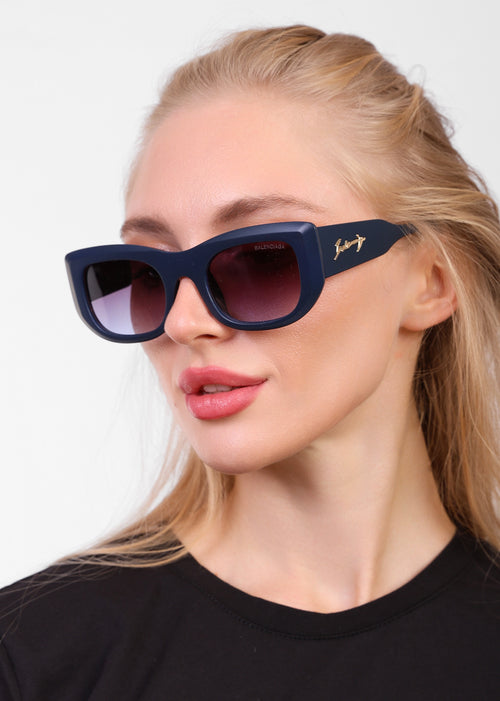 Balenciaga Iconic Signature Navy Sunglasses - A Sleek Statement Piece ✨