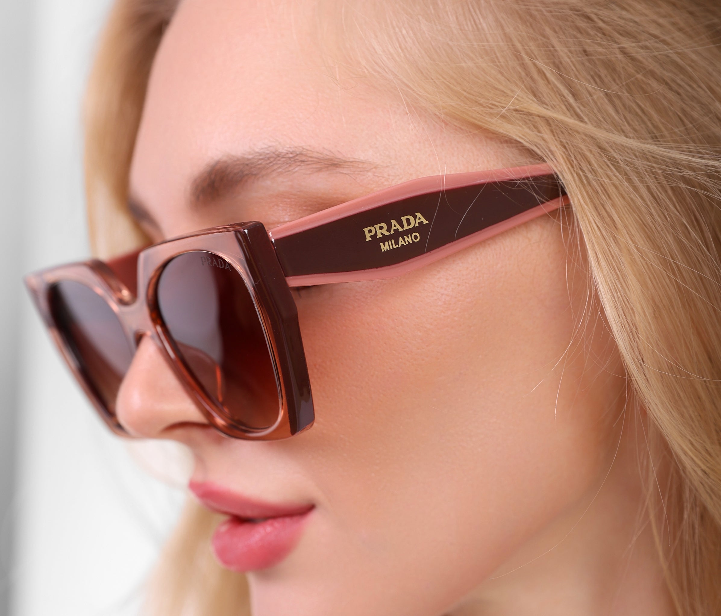 Blush & Brown Prada Sunglasses with Gradient Lenses
