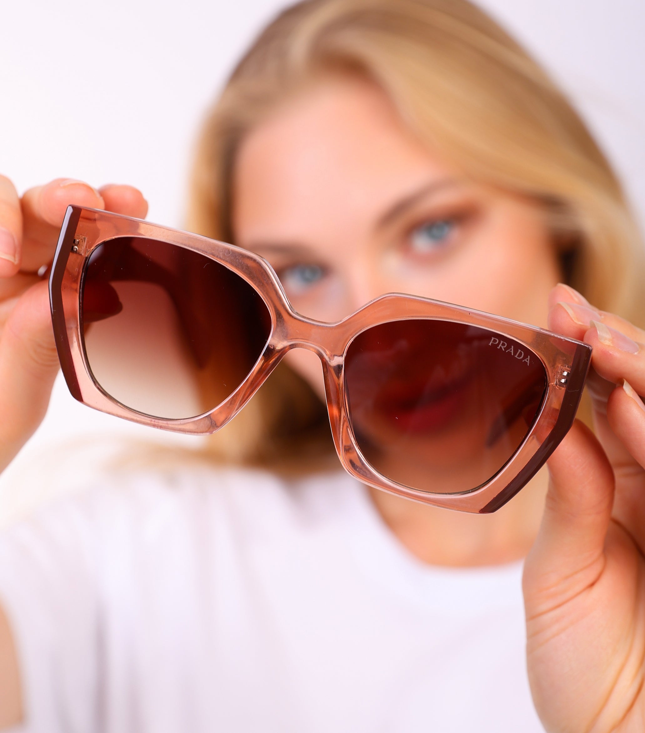 Blush & Brown Prada Sunglasses with Gradient Lenses