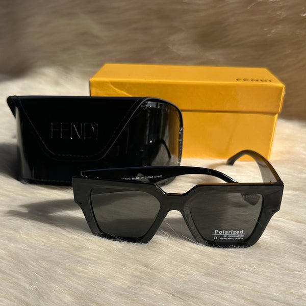 Fendi Black Geometric Polarized Sunglasses – Iconic Statement Style