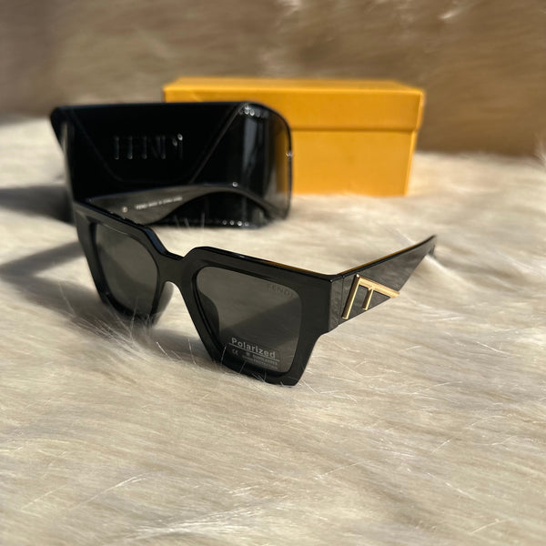 Fendi Black Geometric Polarized Sunglasses – Iconic Statement Style