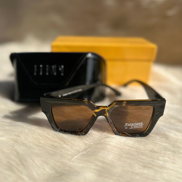 Fendi Brown Havana Polarized Geometric Sunglasses – Bold Elegance