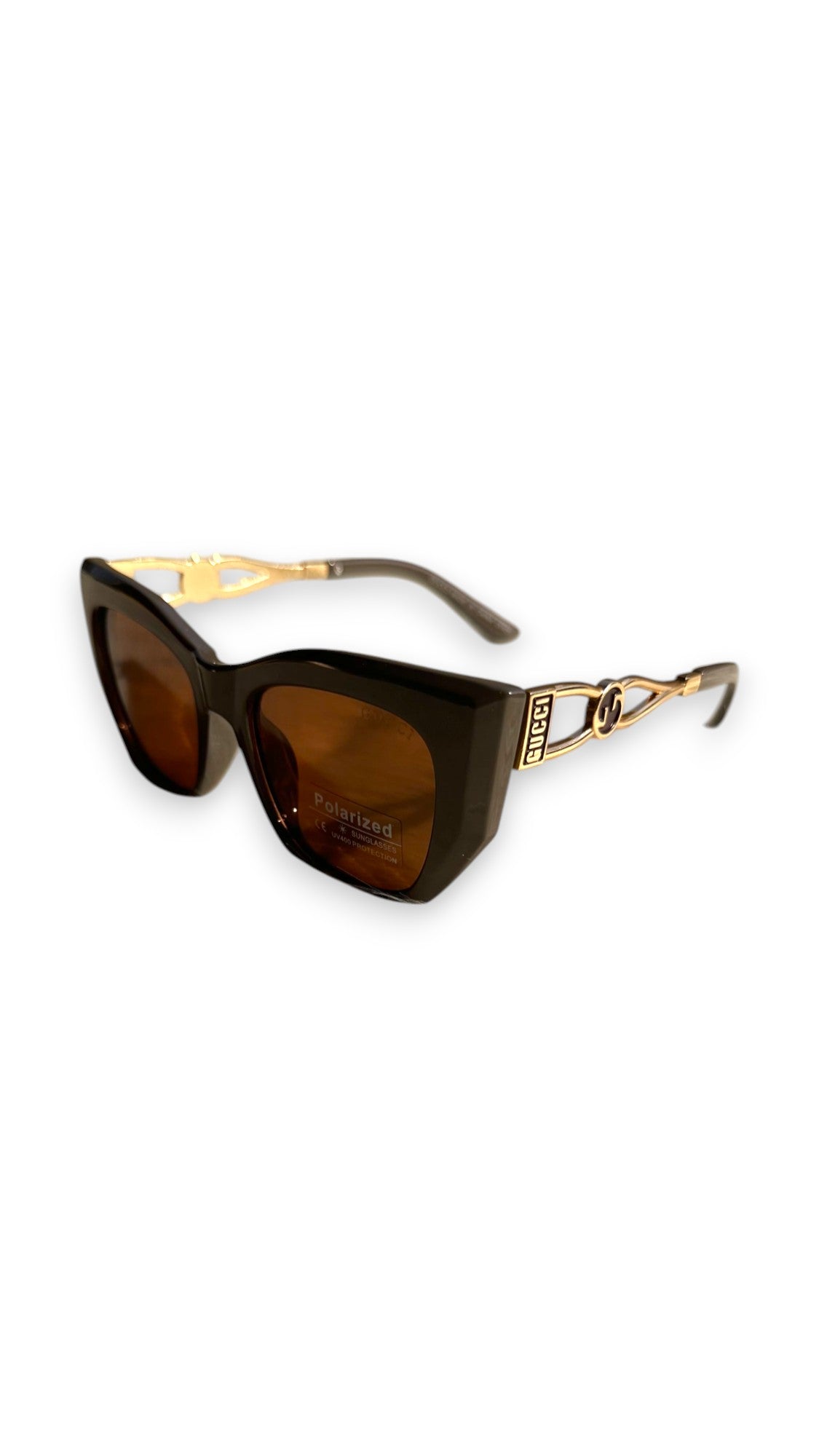 Gucci Iconic GG Brown & Gold Polarized Sunglasses – Bold Luxury Redefined