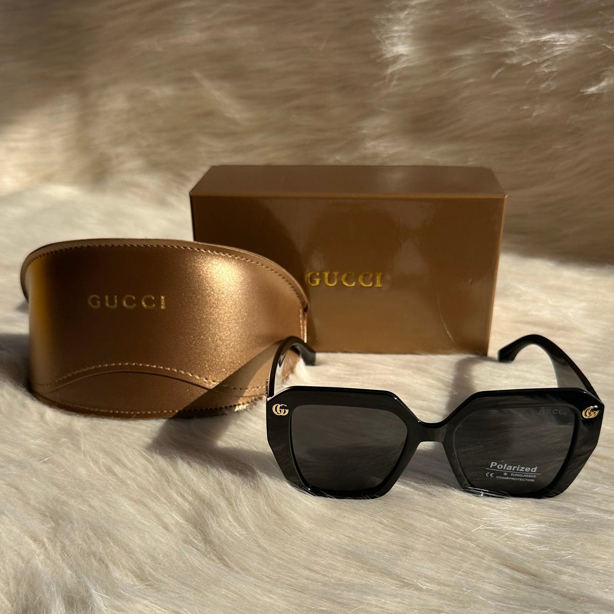 Gucci Oversized GG Black Polarized Sunglasses – Bold Elegance Redefined