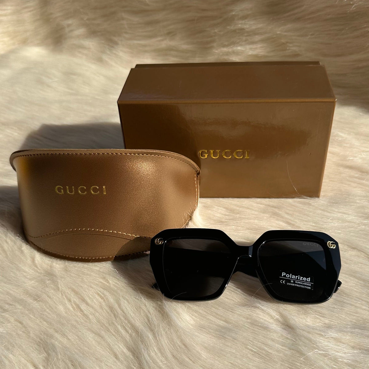 Gucci Oversized GG Black Polarized Sunglasses – Bold Elegance Redefined
