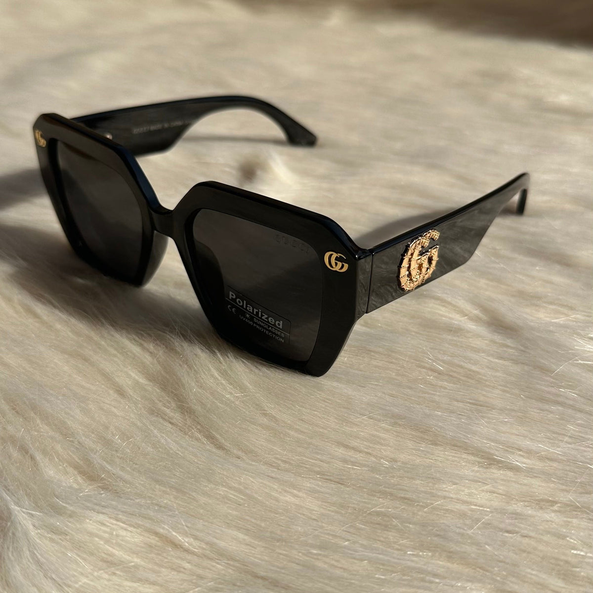 Gucci Oversized GG Black Polarized Sunglasses – Bold Elegance Redefined