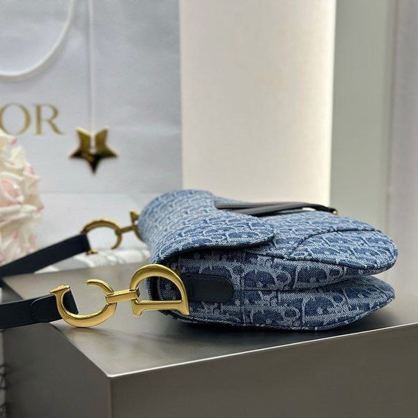 Dior Saddle Bag in Blue Monogram Denim – Iconic Elegance Reimagined