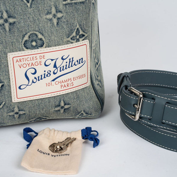 VLV Keepall Bandoulière 45 in Blue Monogram Denim – Travel in Iconic Style