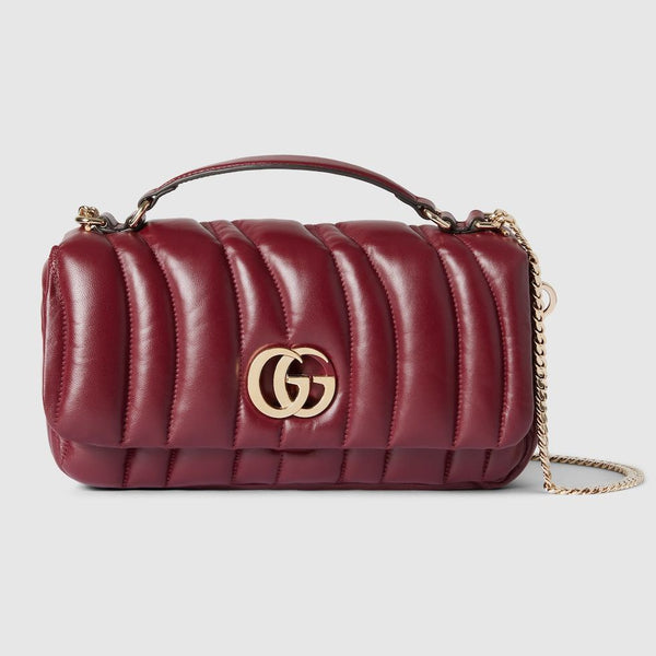 Gucci GG Marmont Small Matelassé Shoulder Bag – Burgundy Leather