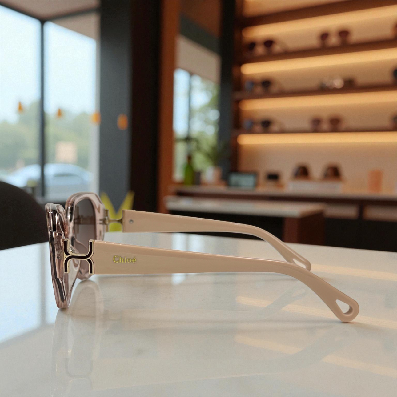 Chloé Oversized light pink Gradient Sunglasses – Polarized UV Protection