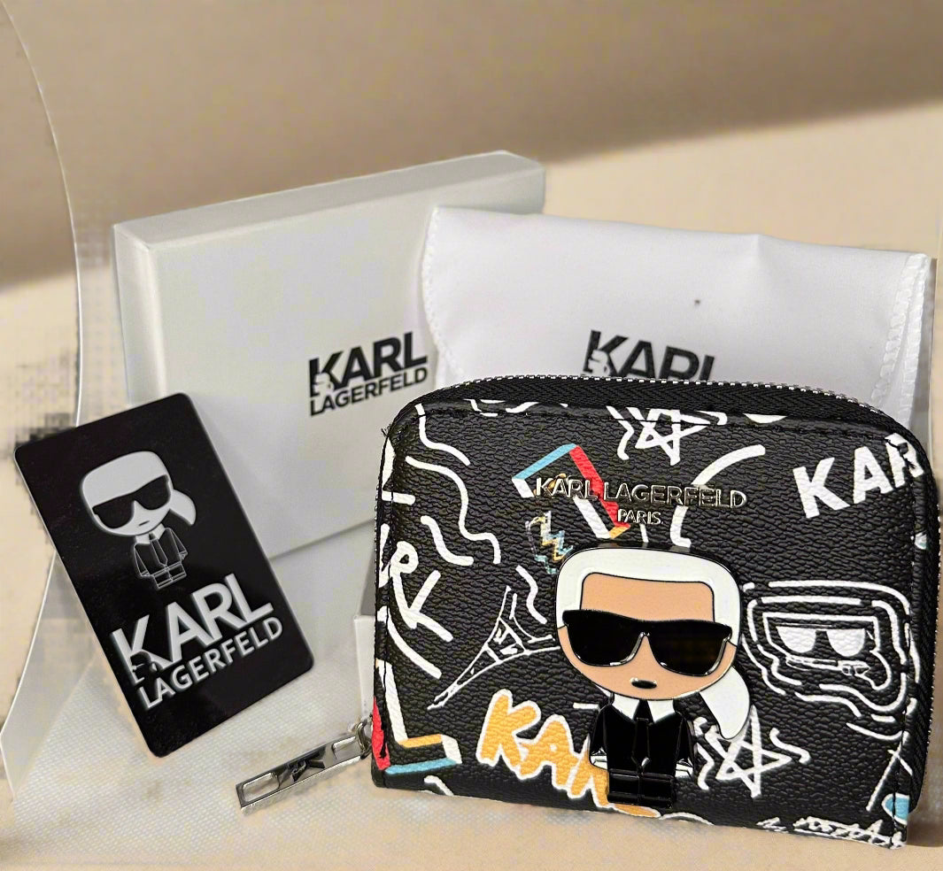 Karl Lagerfeld Graffiti Zip Wallet