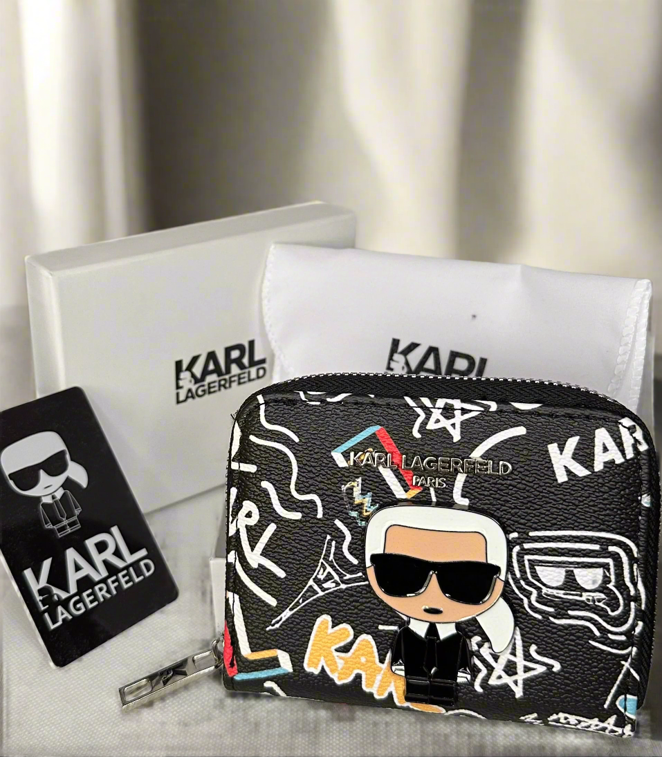 Karl Lagerfeld Graffiti Zip Wallet
