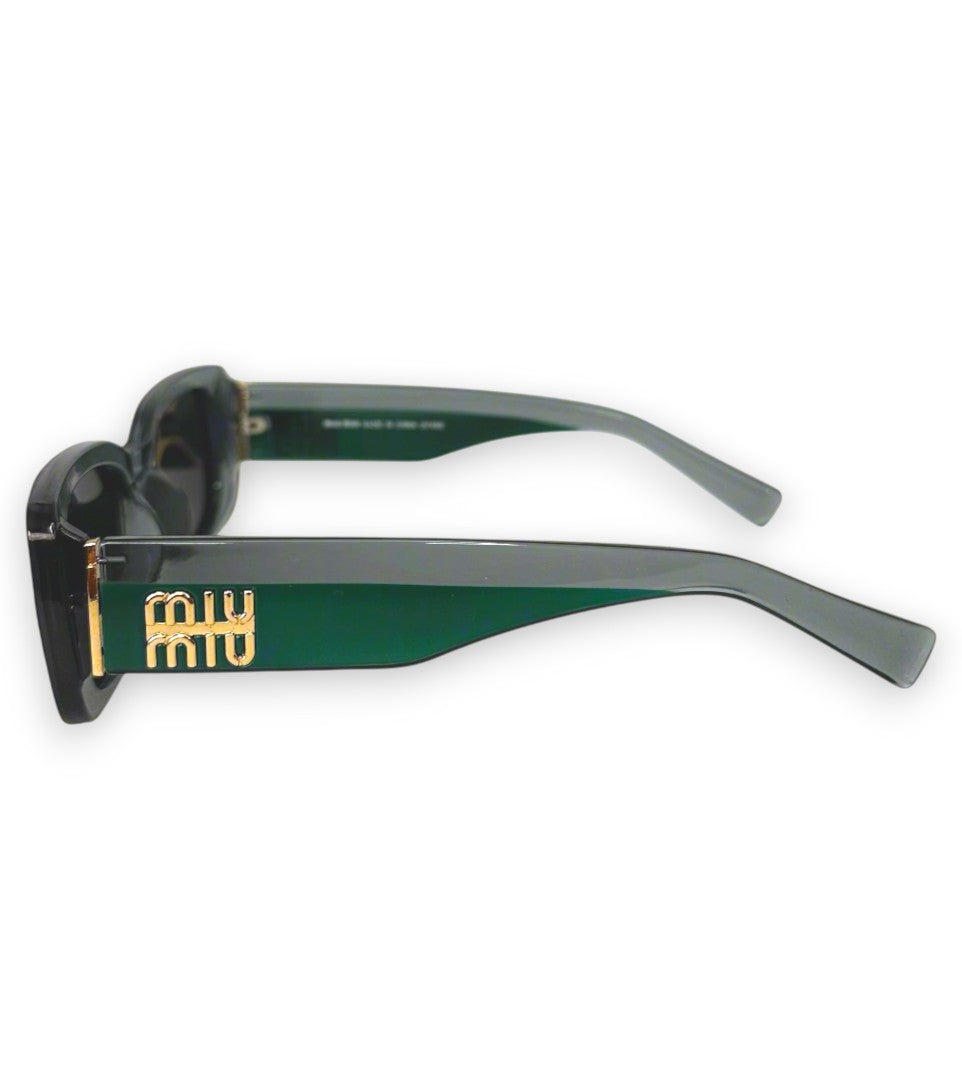 Miu Miu Deep Green Logo-Embellished Sunglasses