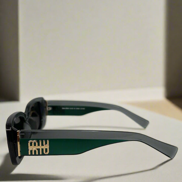 Miu Miu Deep Green Logo-Embellished Sunglasses