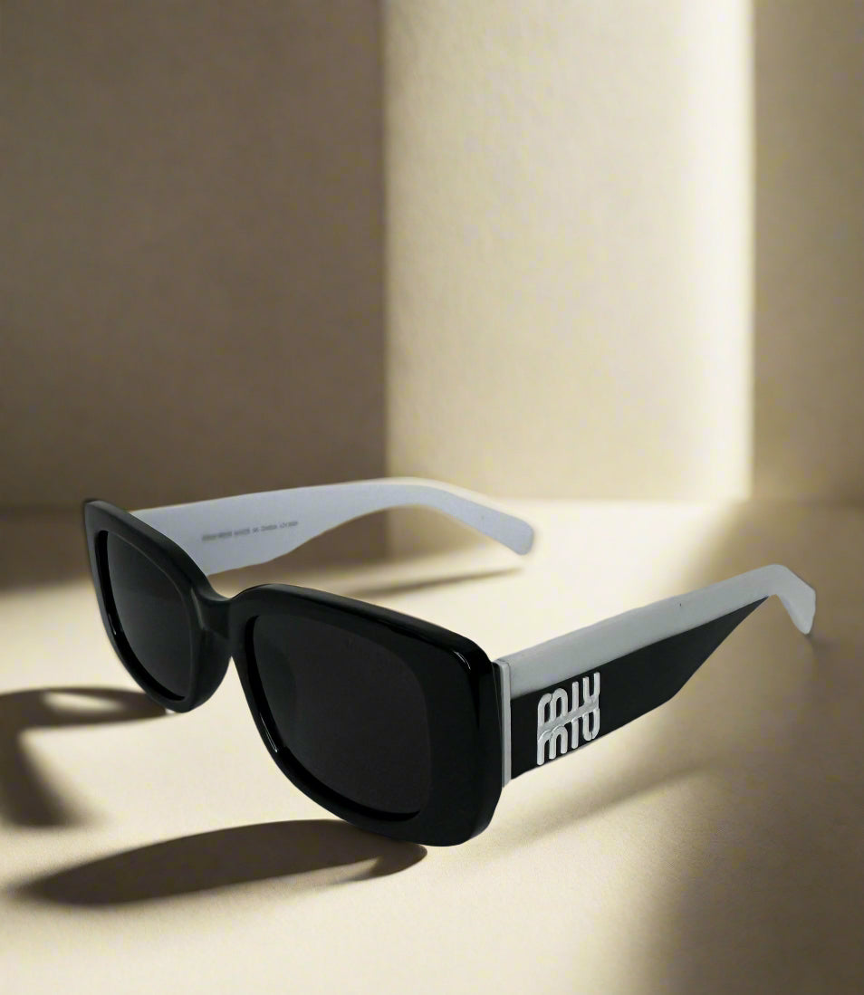 Miu Miu Monochrome Logo Statement Sunglasses