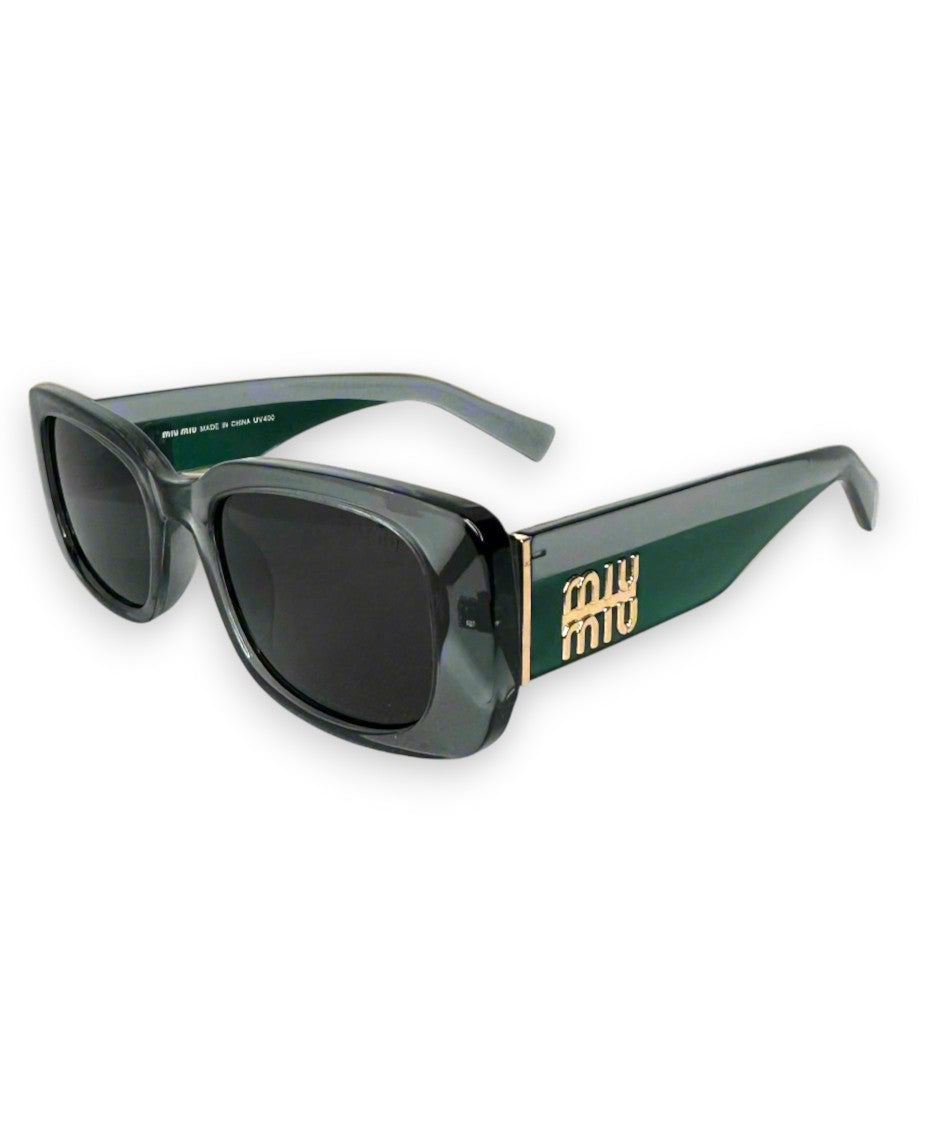 Miu Miu Deep Green Logo-Embellished Sunglasses