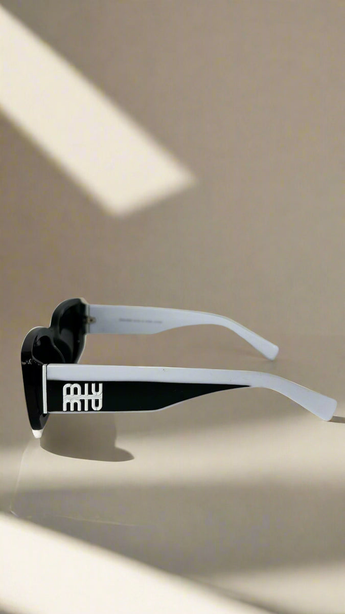 Miu Miu Monochrome Logo Statement Sunglasses