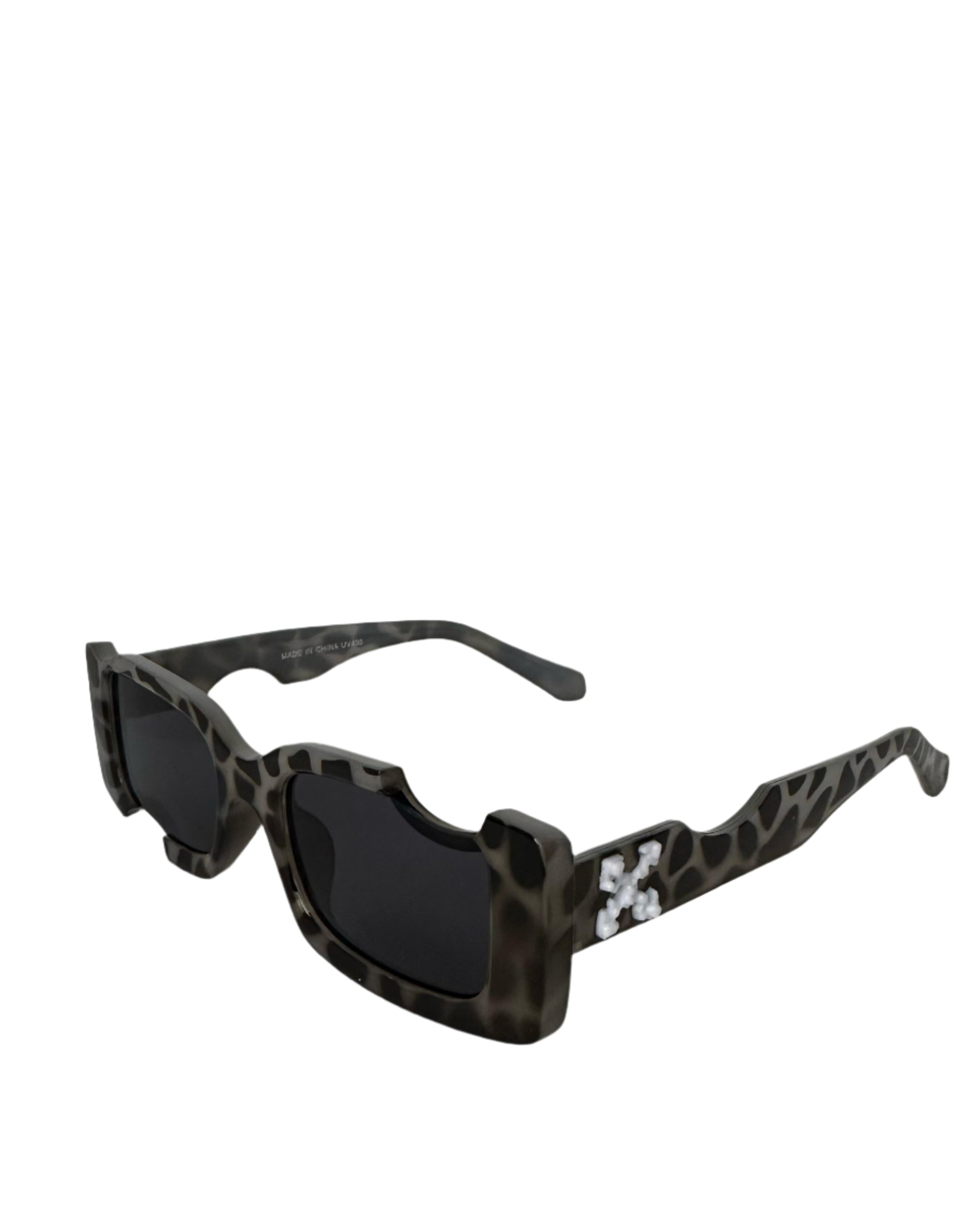 Off-White Geometric Leopard-Print Sunglasses