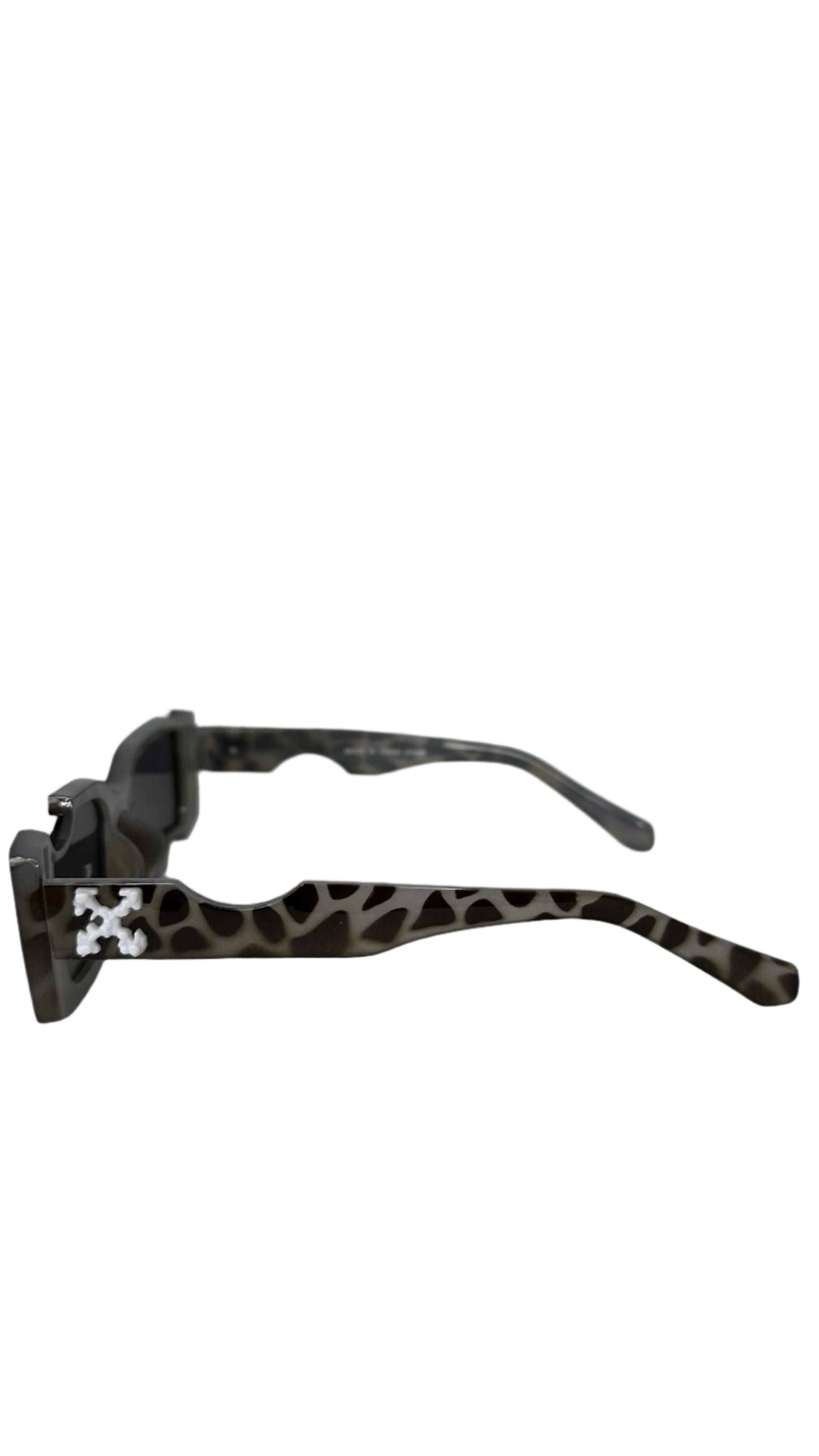 Off-White Geometric Leopard-Print Sunglasses