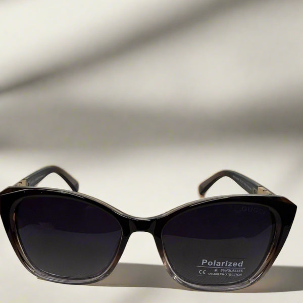 Gucci Cat-Eye Polarized Sunglasses with Gold Logo Arms