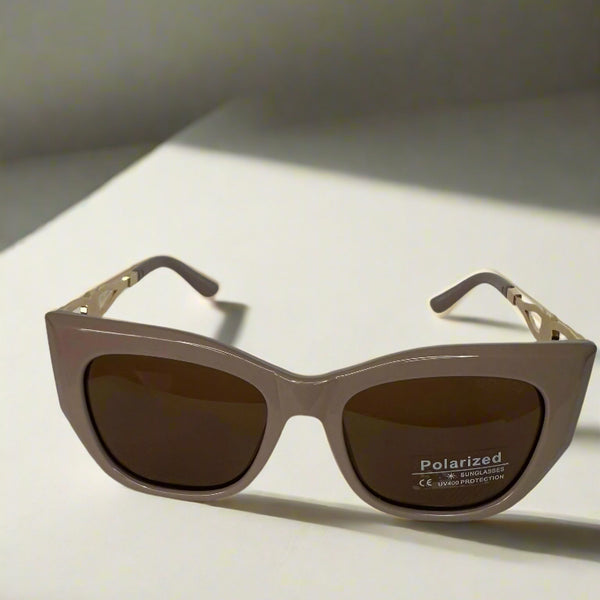 Gucci Blush Polarized Cat-Eye Sunglasses with Gold GG Side Detail