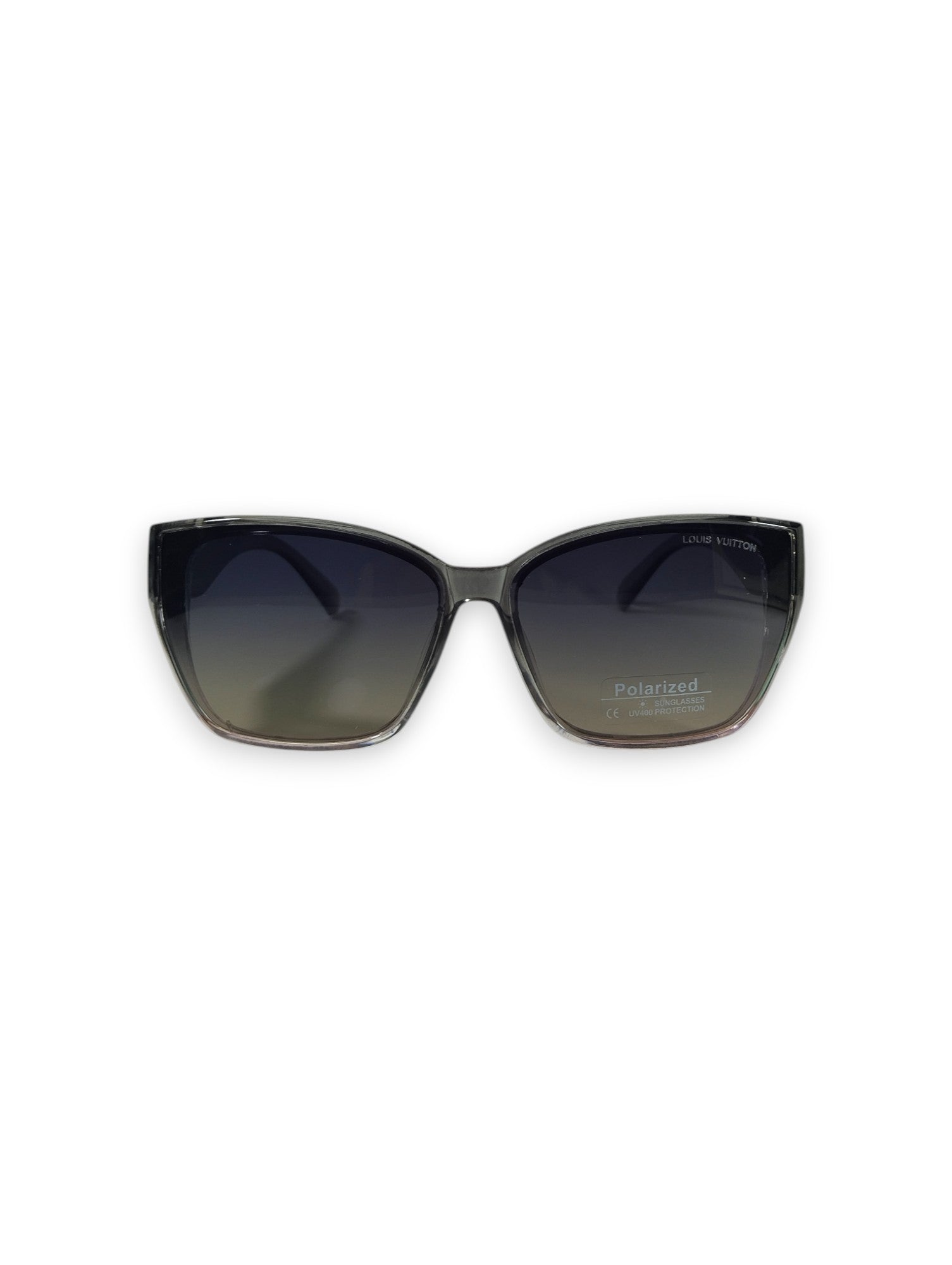 Gradient Glamour: Louis Vuitton-Inspired Transparent Gray Polarized Sunglasses