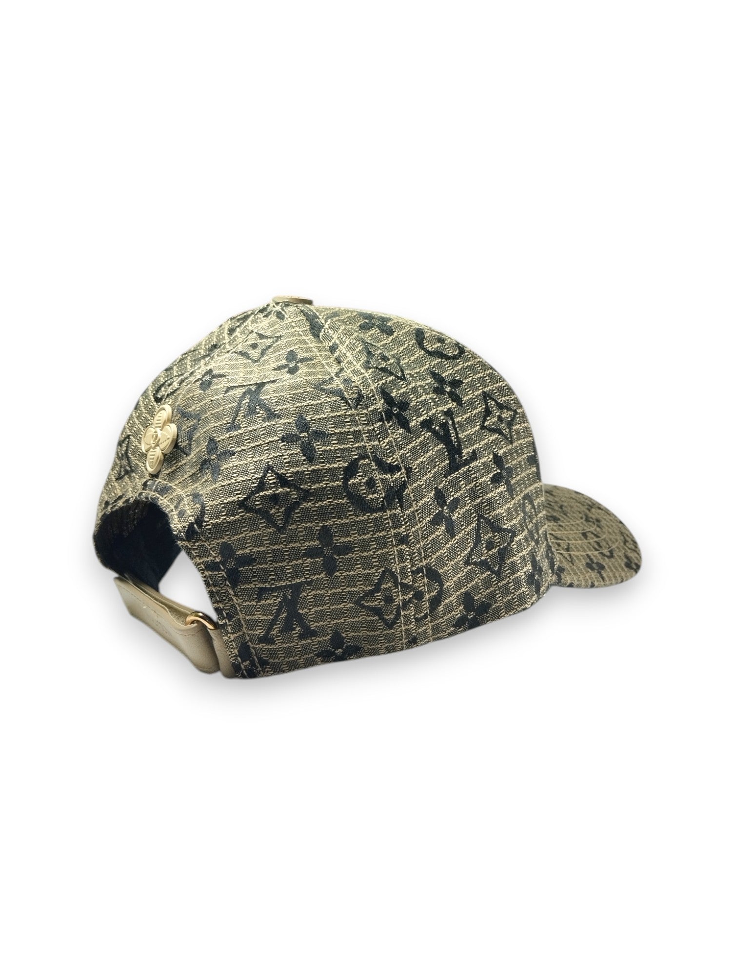Iconic Monogram: Louis Vuitton-Inspired Beige Baseball Cap