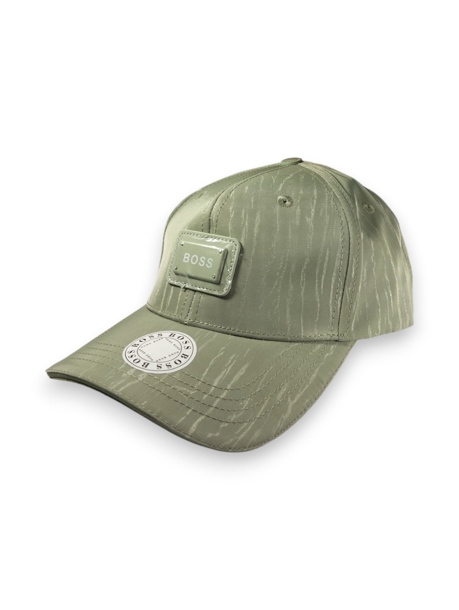 Textured Elegance: Olive Green BOSS-Inspired Baseball Cap