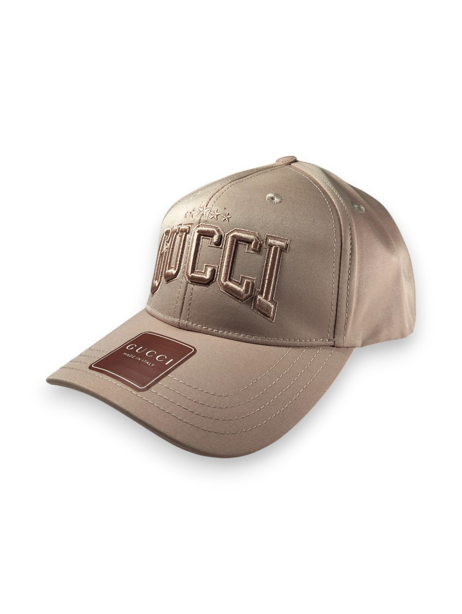 Luxe Statement: Gucci-Inspired Beige Baseball Cap with Bold Logo