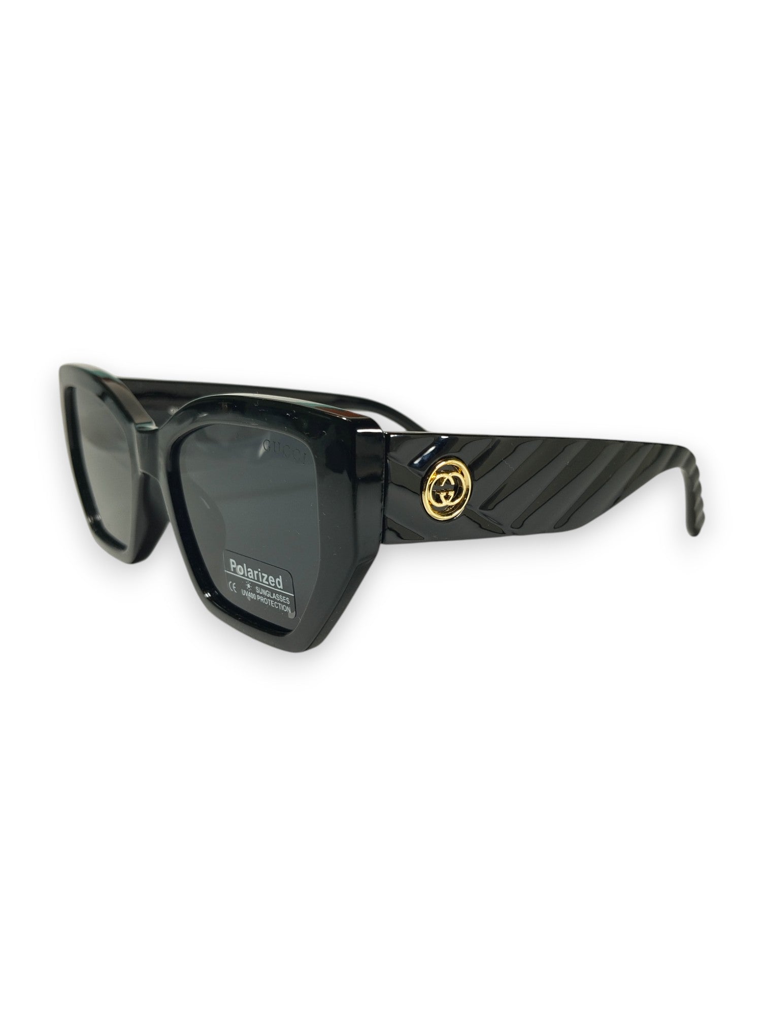 Bold Icon: Gucci-Inspired Black Polarized Sunglasses