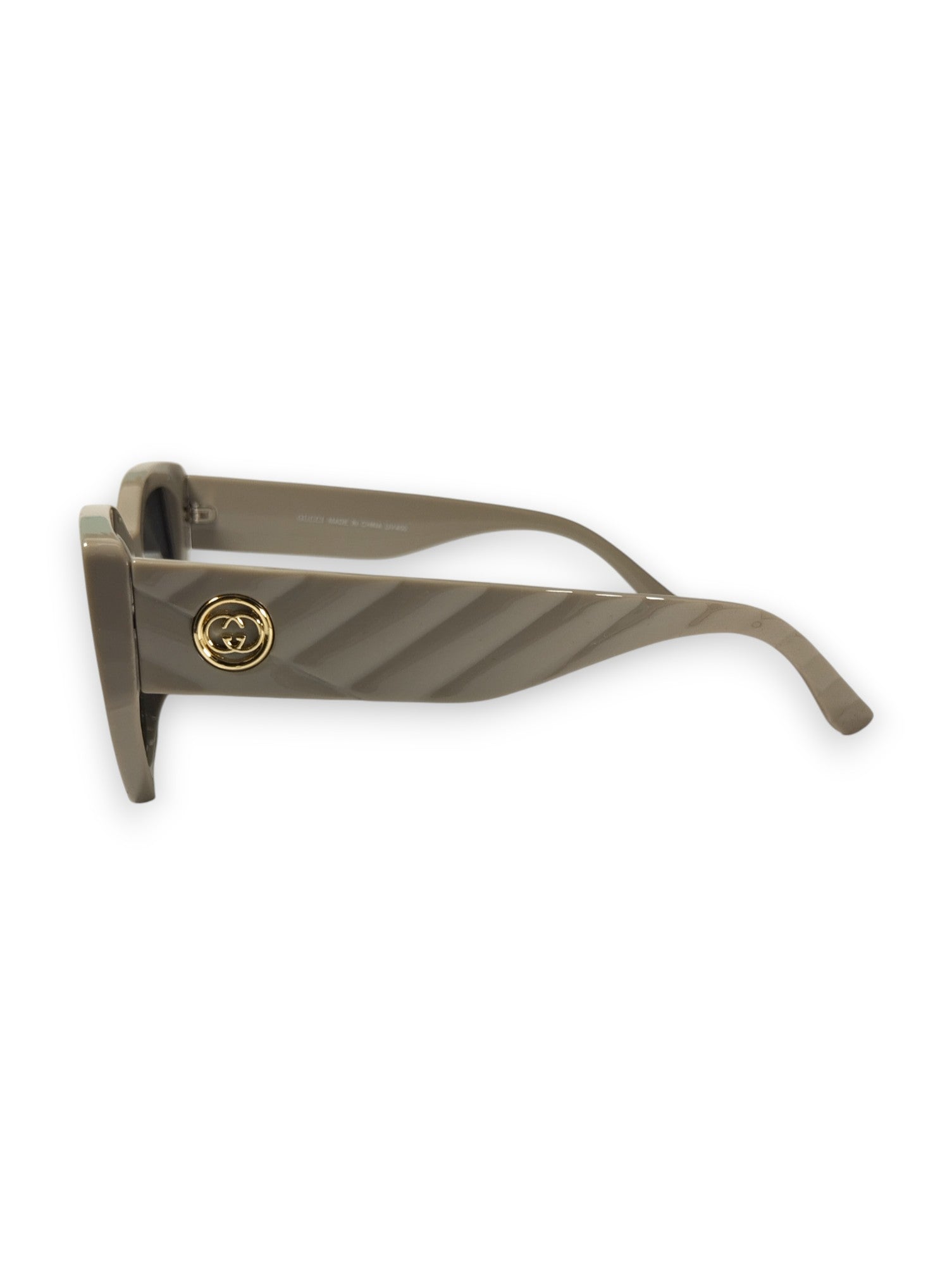 Sophisticated Taupe: Gucci-Inspired Polarized Sunglasses with Iconic Logo