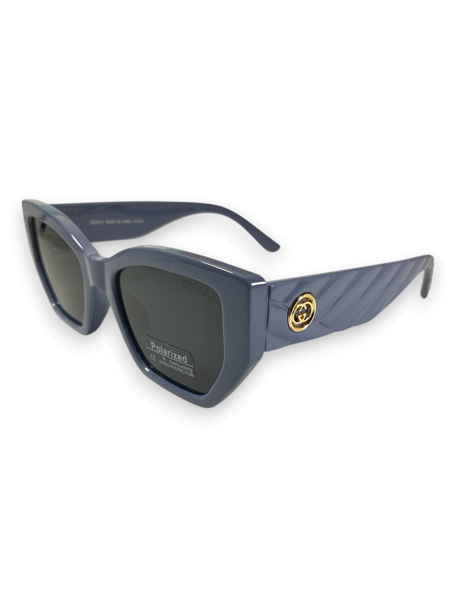 Striking Blue: Gucci-Inspired Polarized Sunglasses with Iconic Logo