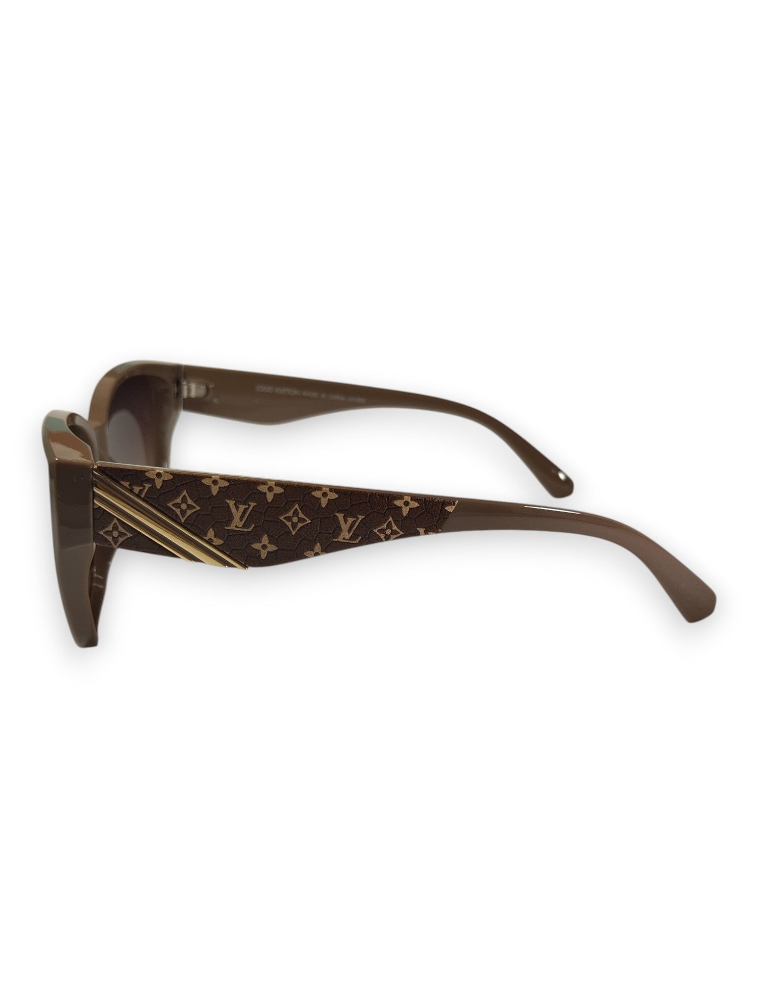 Signature Monogram: Louis Vuitton-Inspired Brown Polarized Sunglasses
