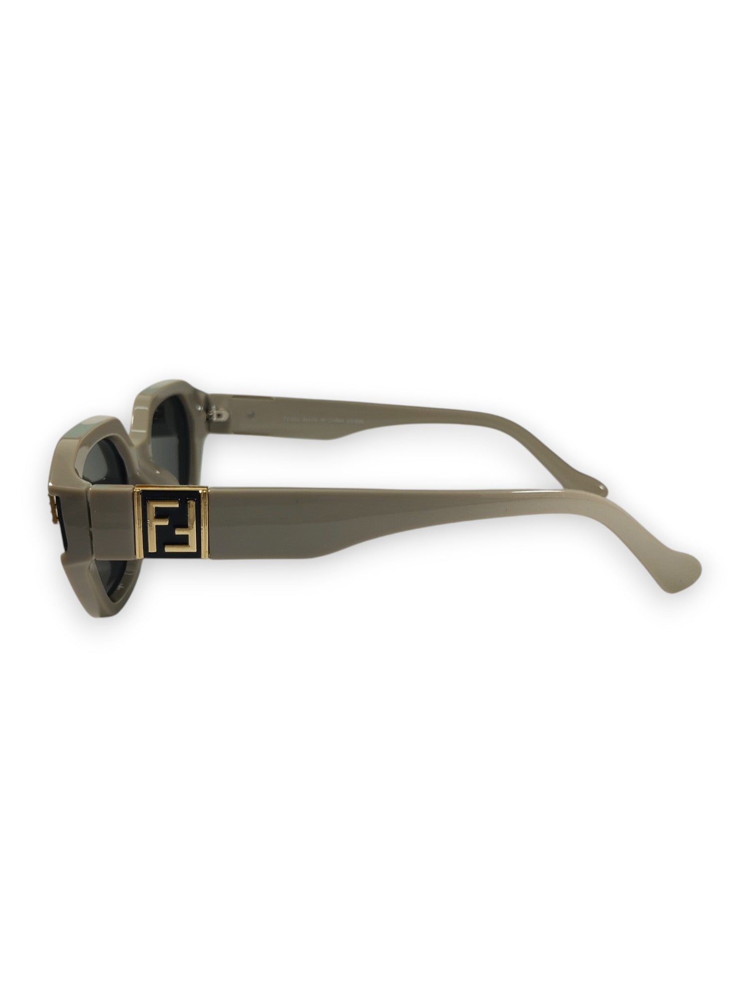 Chic Fendi-Inspired: Taupe Polarized Sunglasses with Iconic Logo