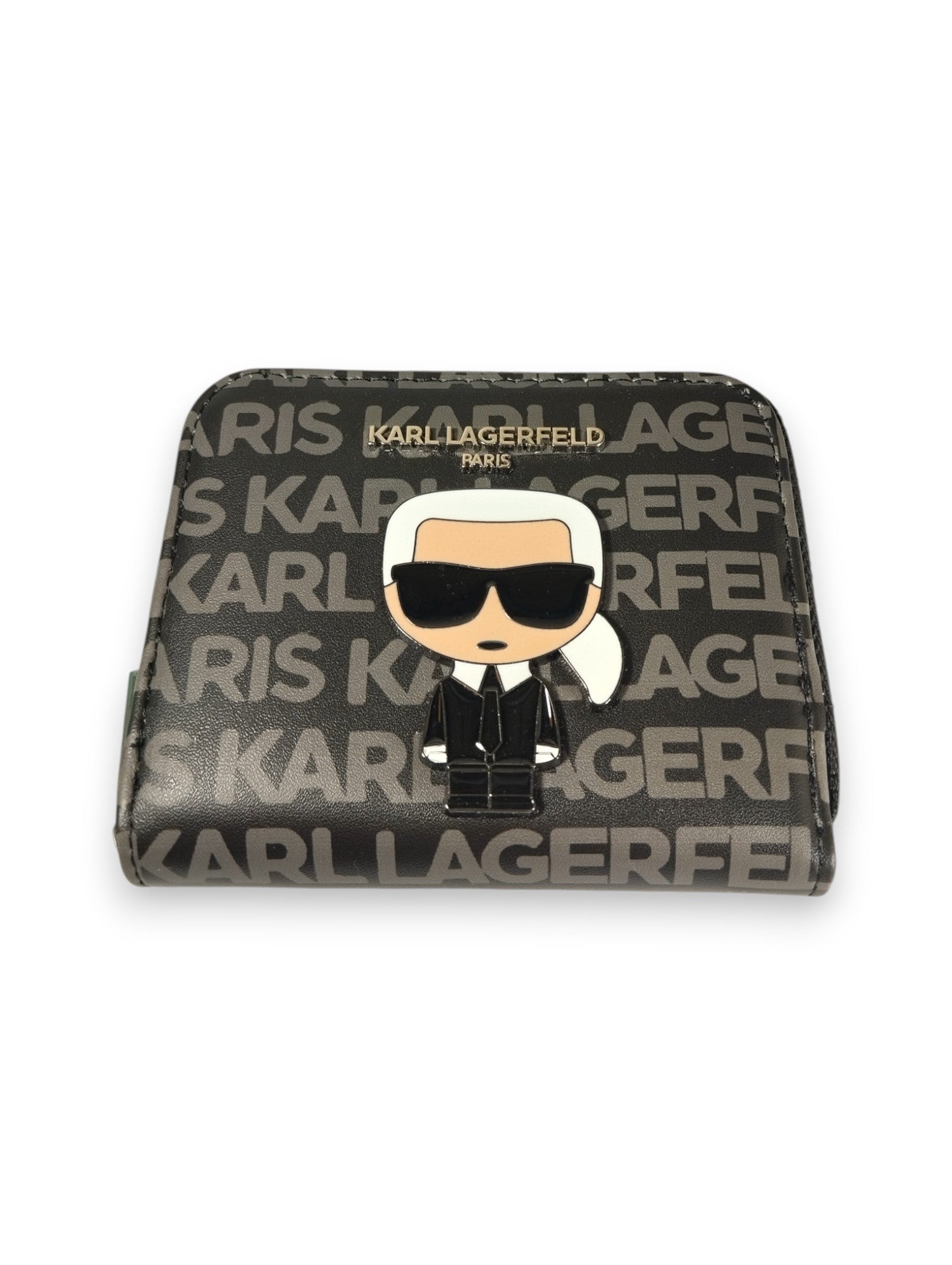 Signature Karl: Elegant Black Textured Wallet