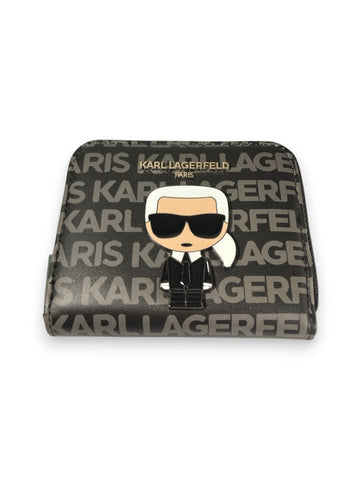 Signature Karl: Elegant Black Textured Wallet