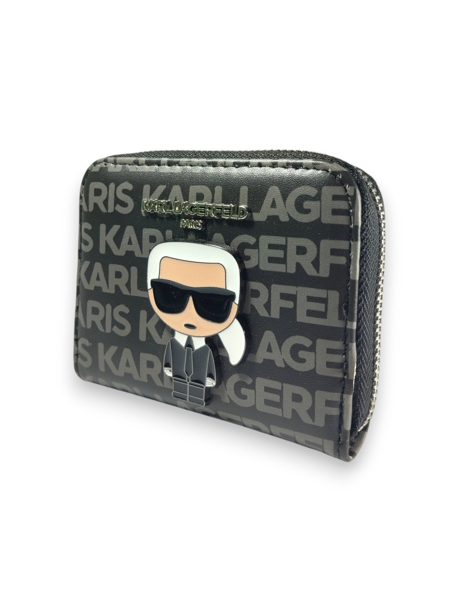 Signature Karl: Elegant Black Textured Wallet
