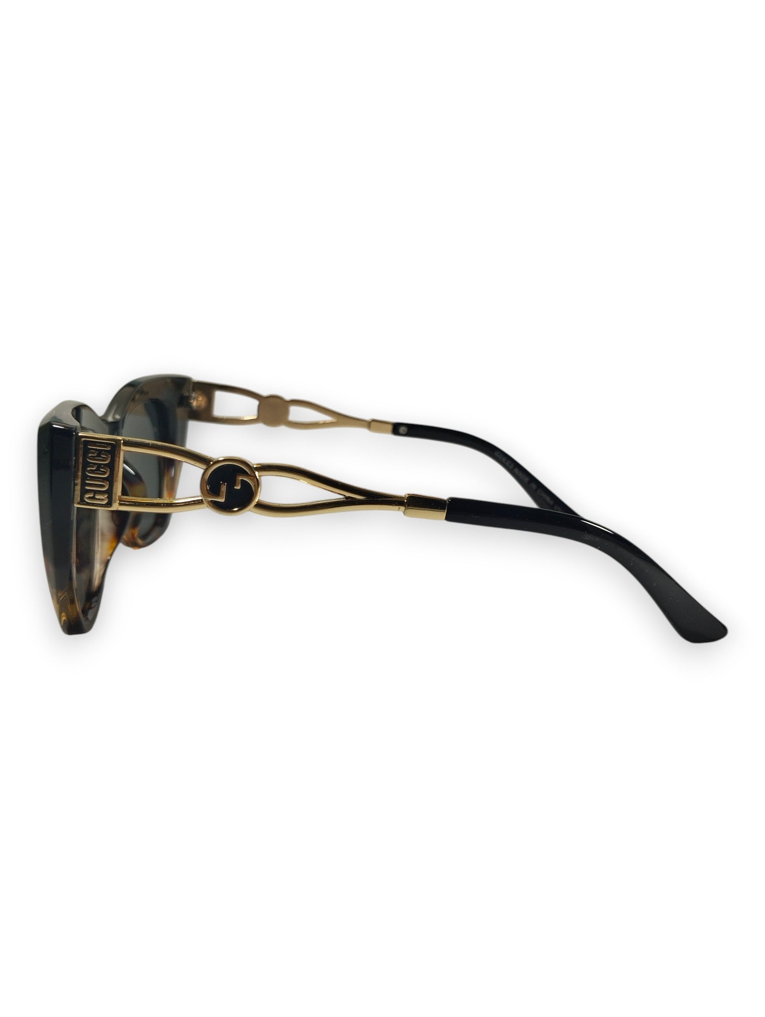 Gucci Polarized Cat-Eye Sunglasses – Iconic Gold Accent & Tortoiseshell Frame