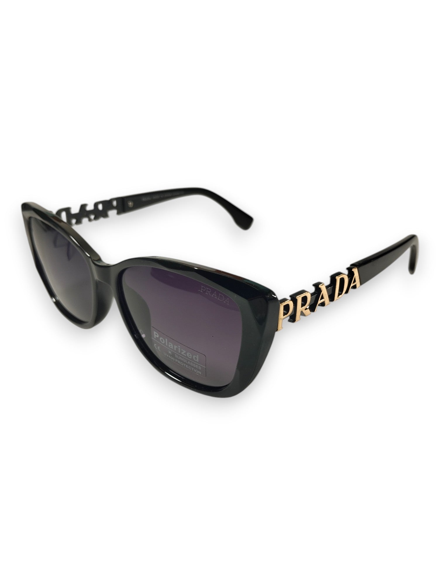 Prada Cat-Eye Sunglasses with Gold-Tone Logo Detailing
