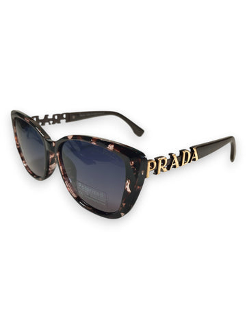Prada Tortoiseshell Cat-Eye Sunglasses with Gold-Tone Logo