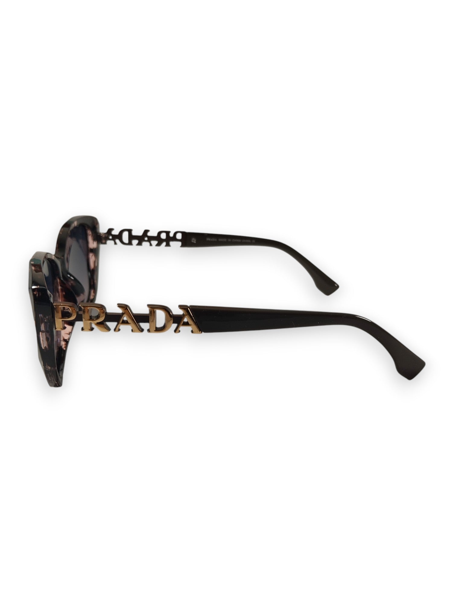Prada Tortoiseshell Cat-Eye Sunglasses with Gold-Tone Logo