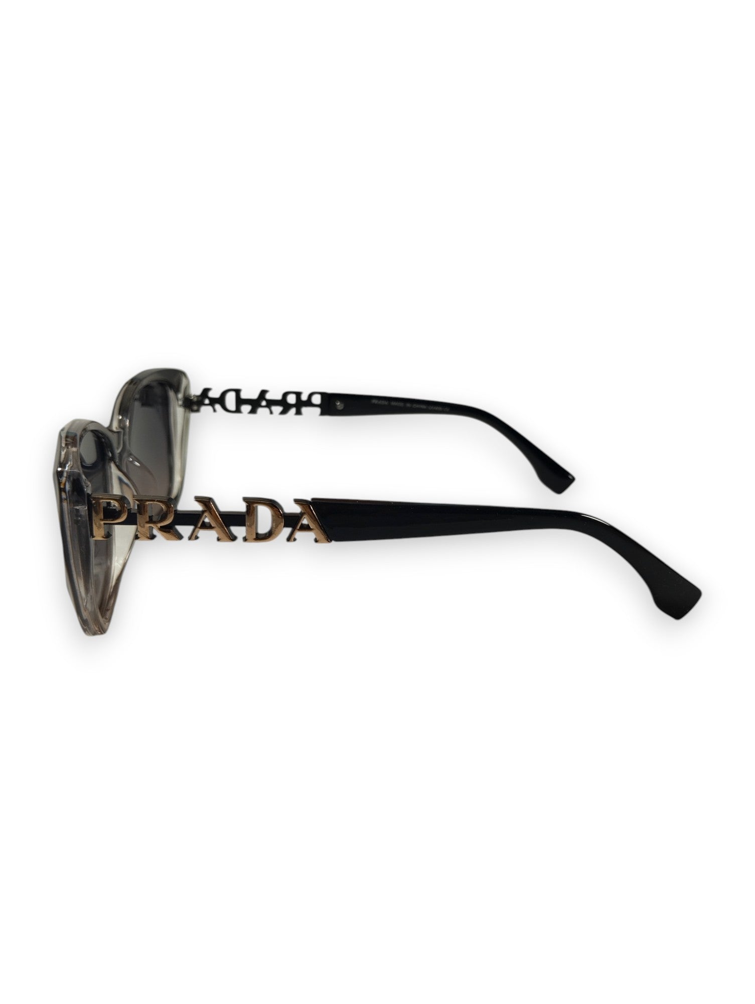 Prada Cat-Eye Sunglasses with Gradient Translucent Frames and Gold Logo