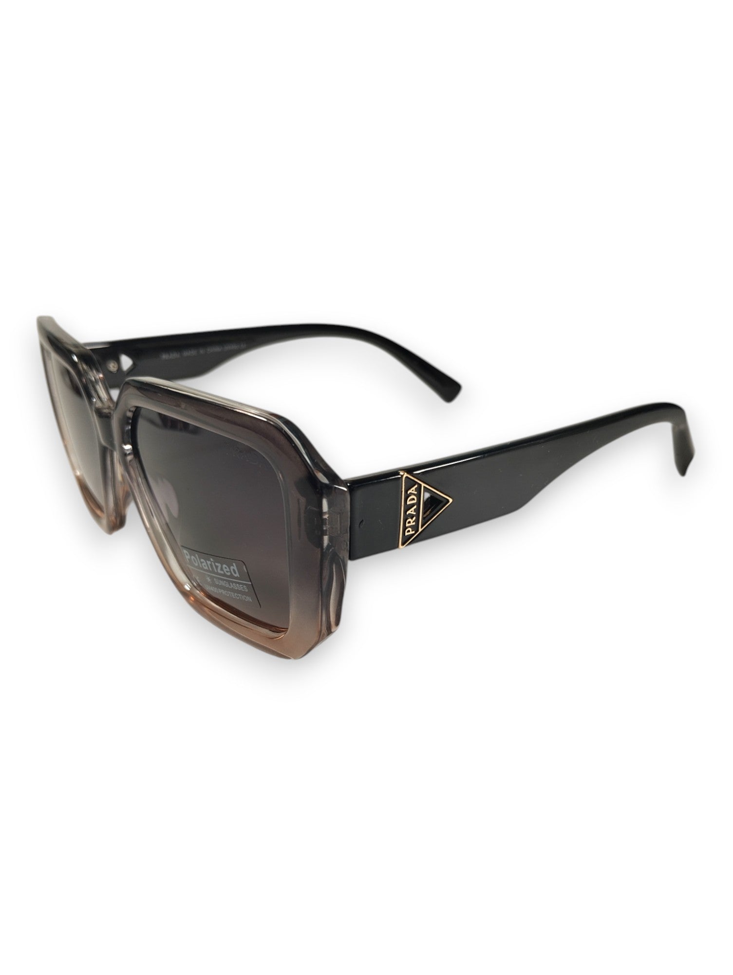 Prada Oversized Hexagonal Sunglasses with Triangle Logo