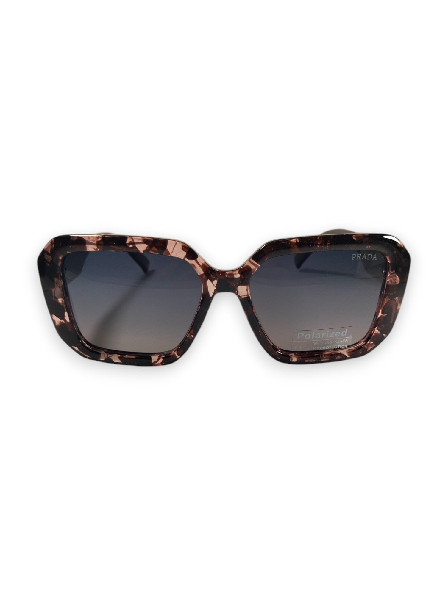 Prada Oversized Hexagonal Sunglasses with Tortoiseshell Frame and Triangle Logo