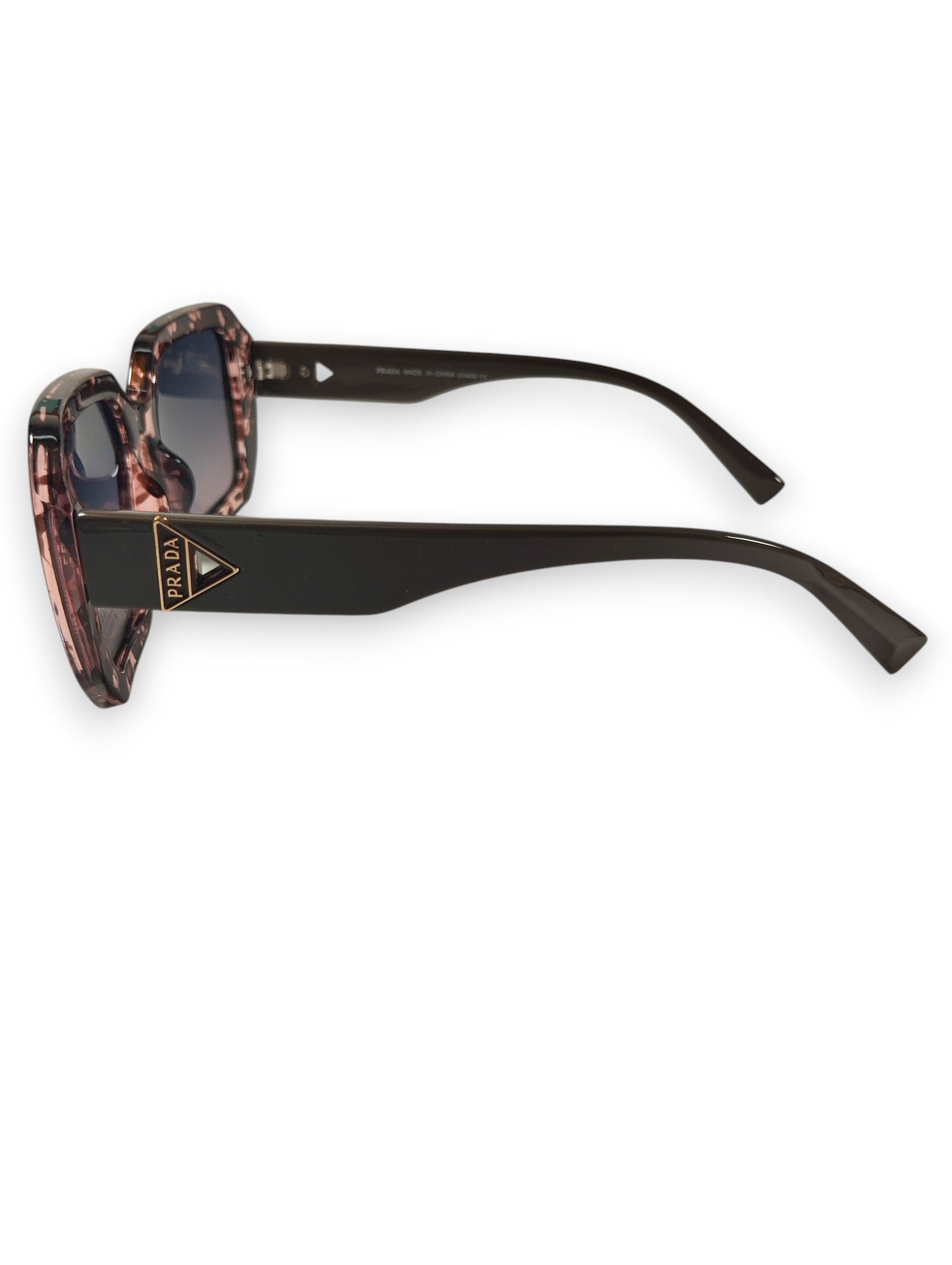 Prada Oversized Hexagonal Sunglasses with Tortoiseshell Frame and Triangle Logo
