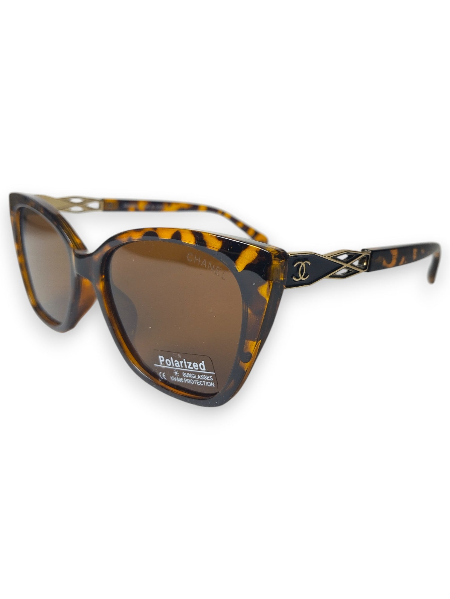Timeless Tortoiseshell Chanel-Style Sunglasses with Polarized Lenses