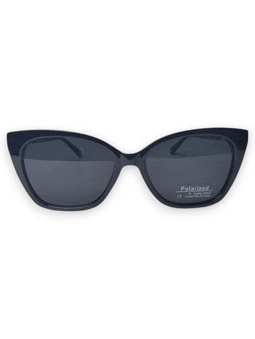 Sleek Black Chanel Cat-Eye Sunglasses with Gold Accents