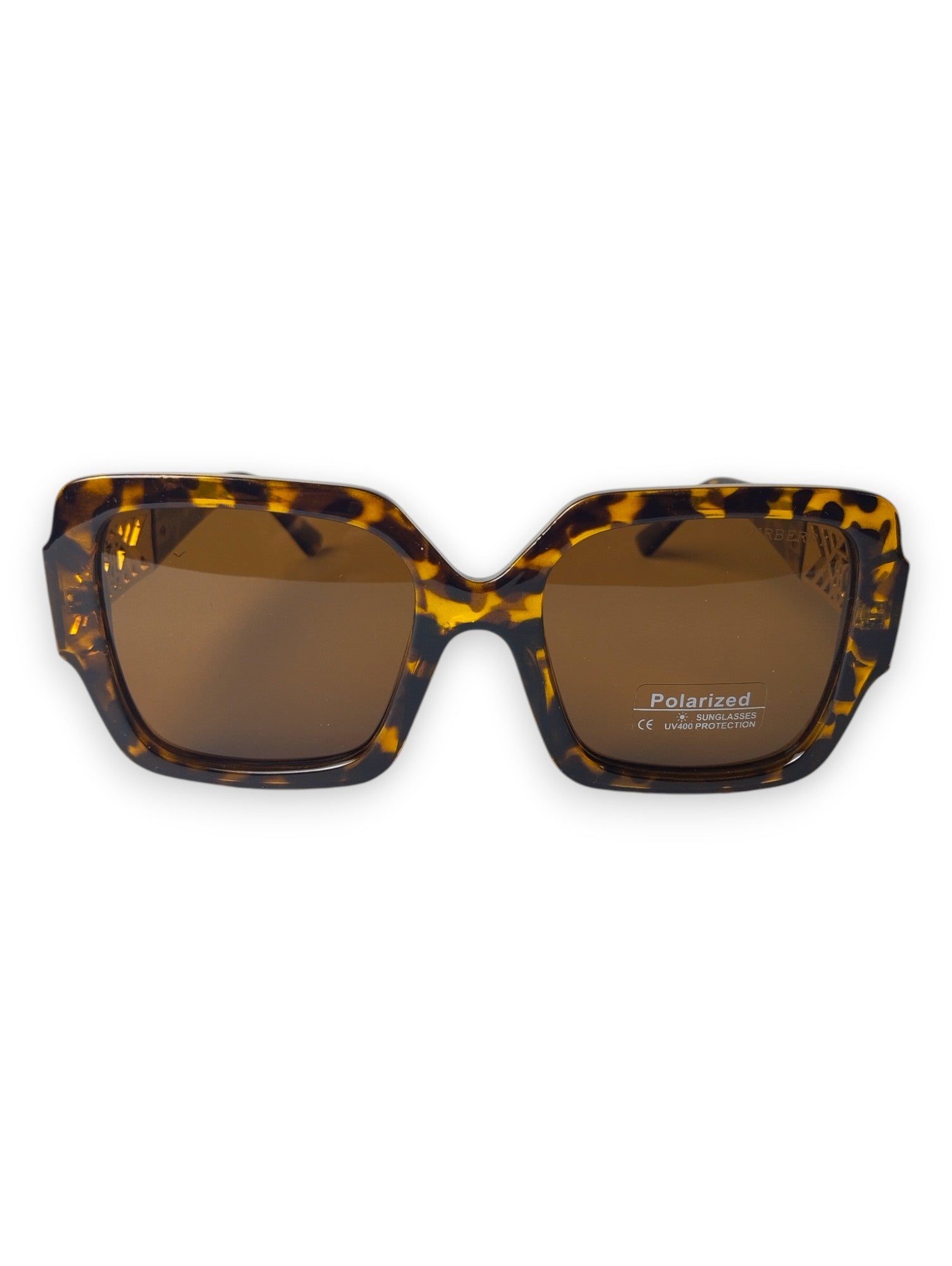 Sahara Sands: Tortoiseshell Burberry-Inspired Sunglasses with Golden Lattice