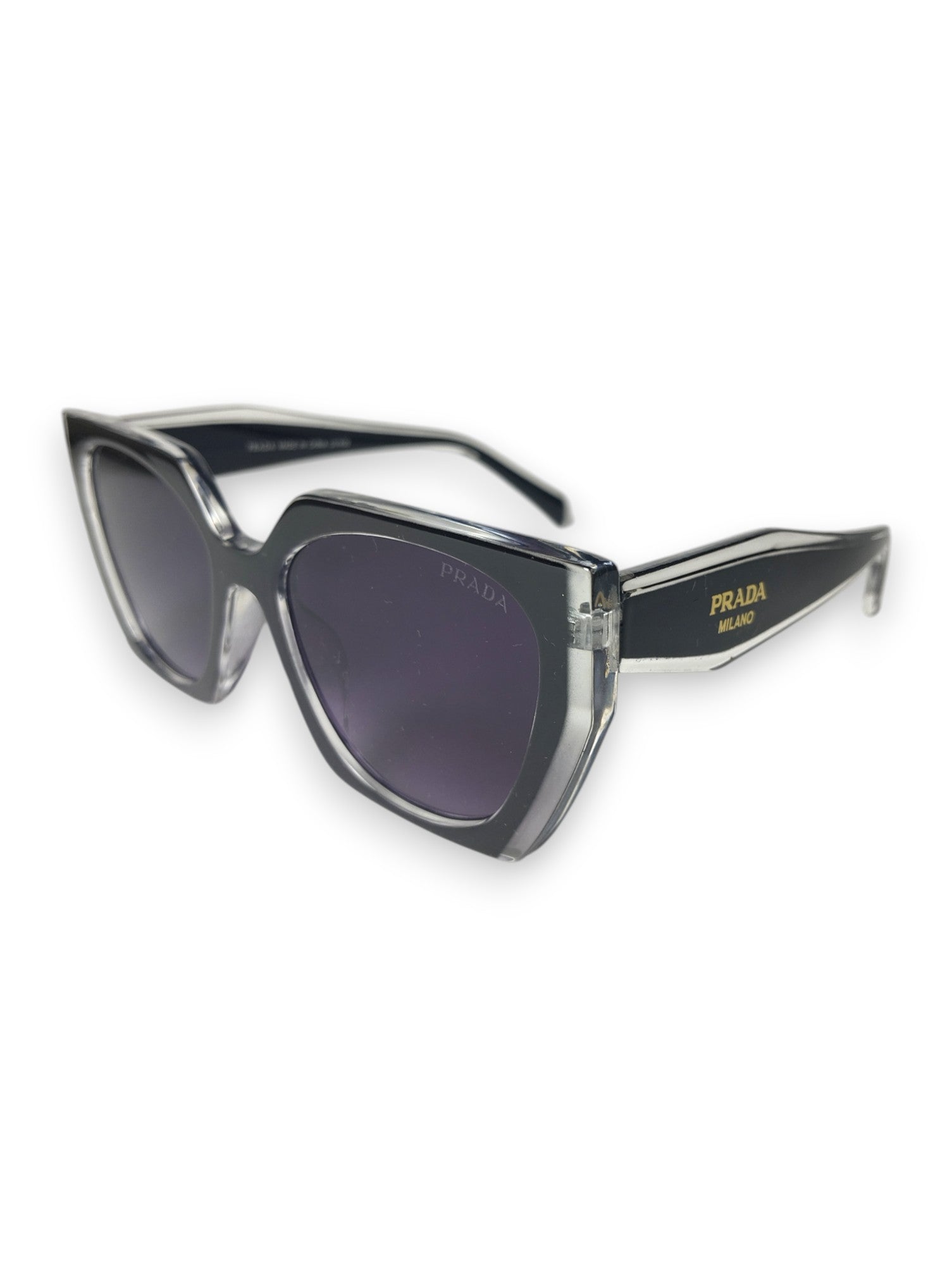 Luxurious Black Prada Sunglasses with Polished Black Lenses